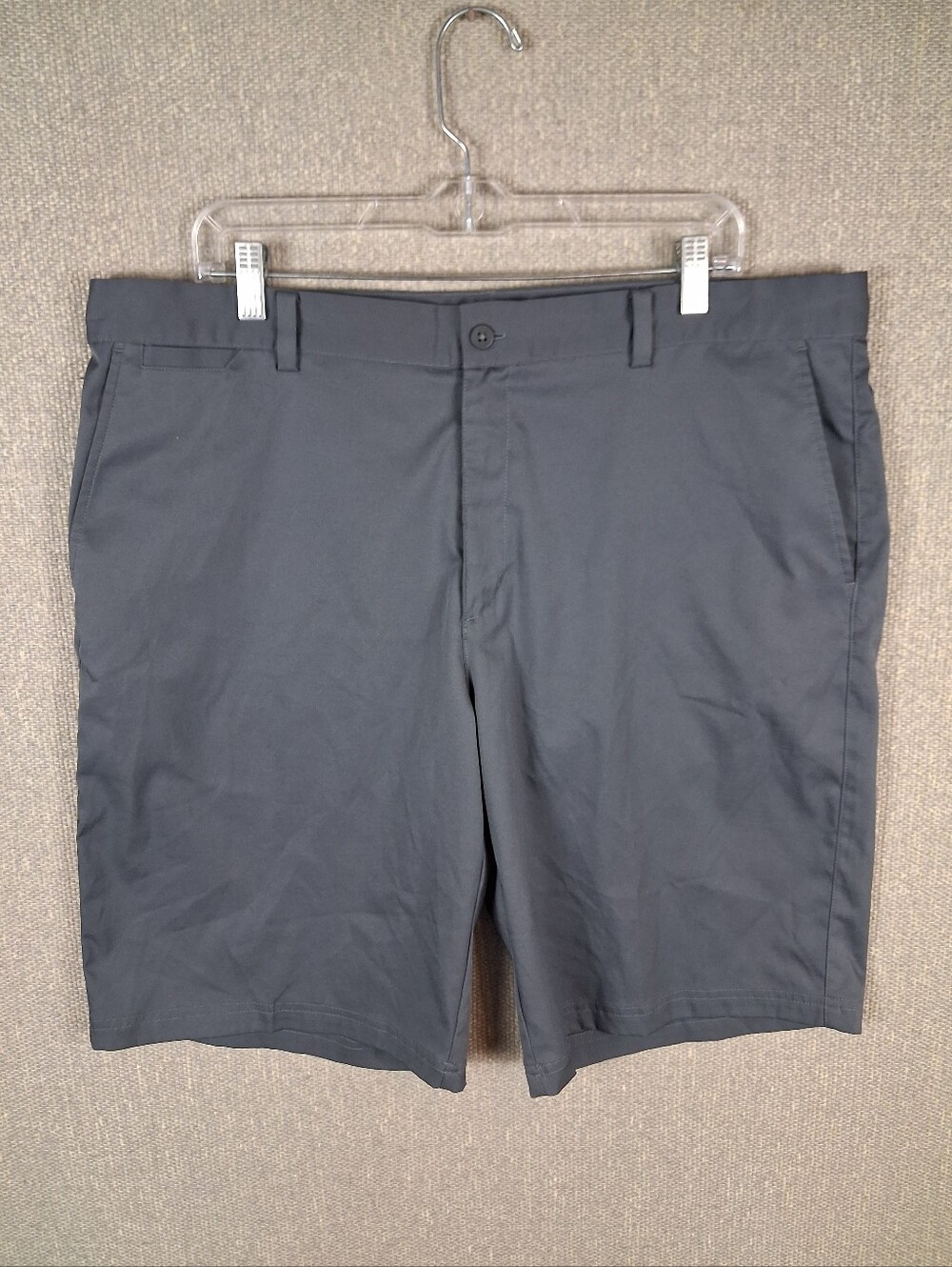 Nike Dri-FIT Flat-Front Golf Shorts Performance Chino Standard Fit Gray Size 38